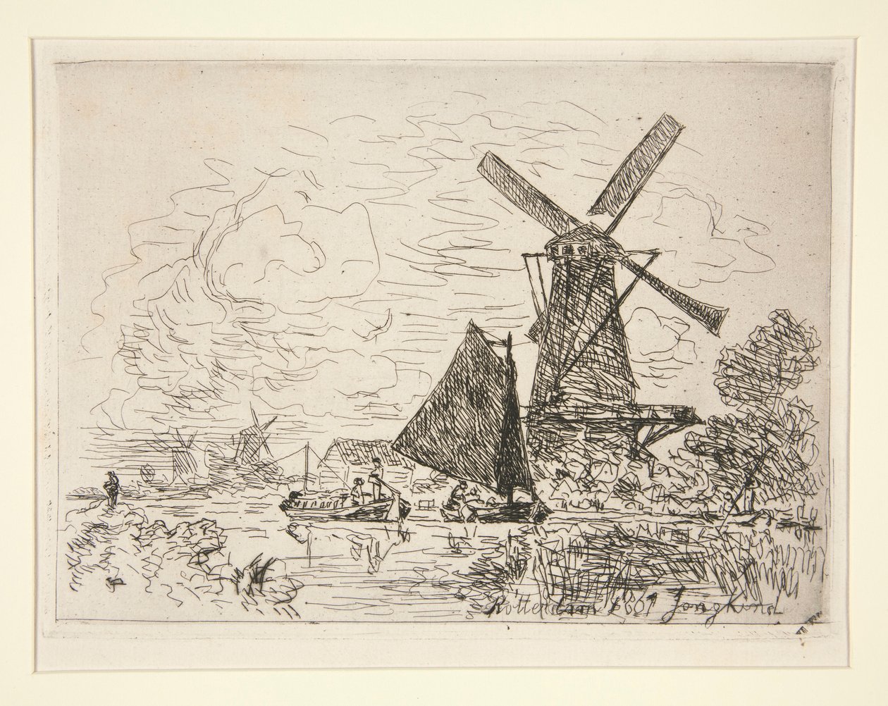 Mühlen in Holland von Johan Barthold Jongkind