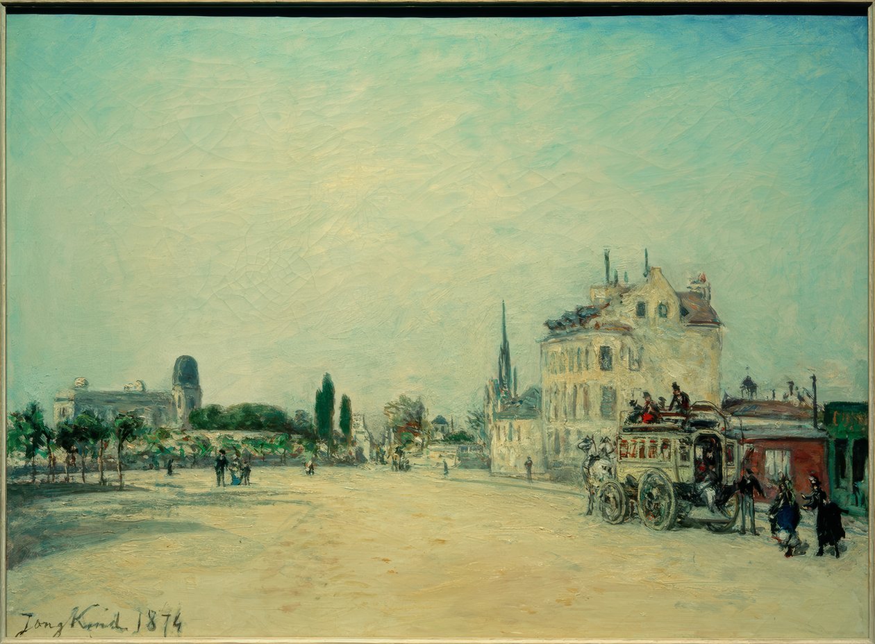 Postkutsche auf dem Faubourg St. Jacques von Johan Barthold Jongkind