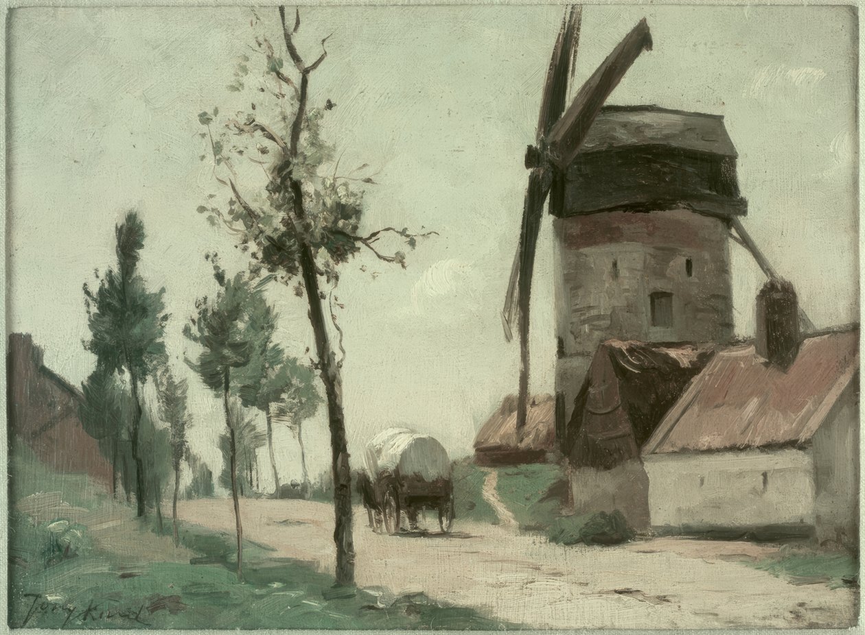 Straße mit Mühle von Johan Barthold Jongkind