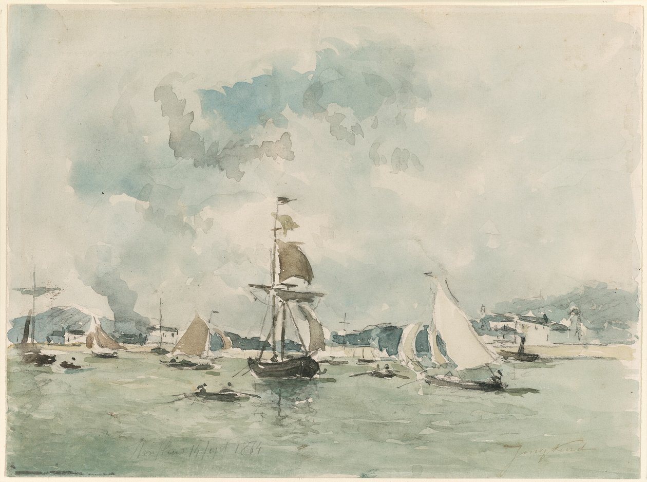 Der Hafen von Honfleur von Johan Barthold Jongkind