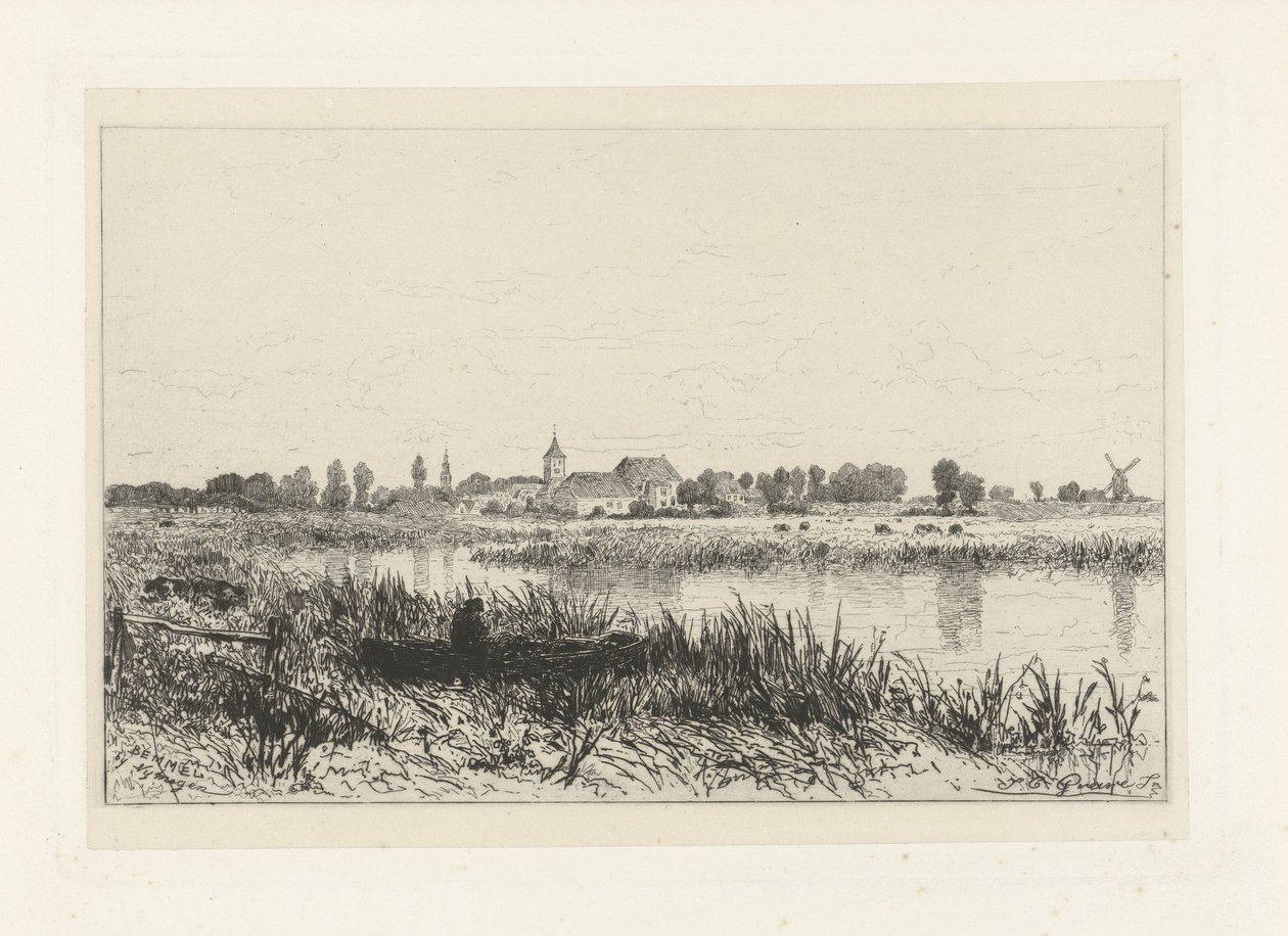Ansicht eines Flusses bei Bemmel von Johan Conrad Greive