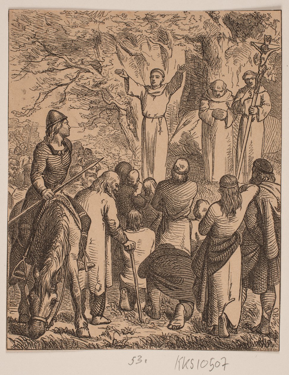 Ansgar verkündet das Christentum von Johan Frederik Rosenstand