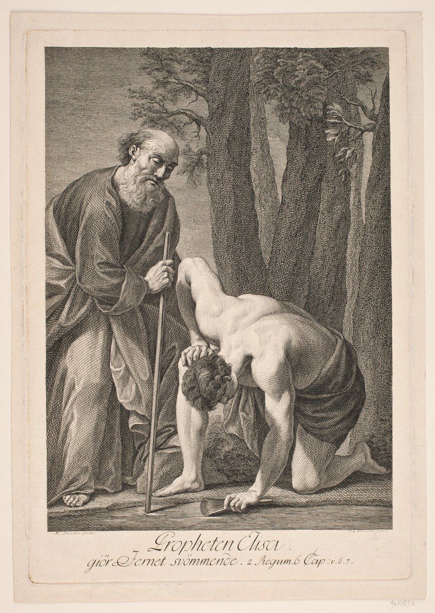 Der Prophet Elisa lässt das Eisen schwimmen von Johan Georg Preisler