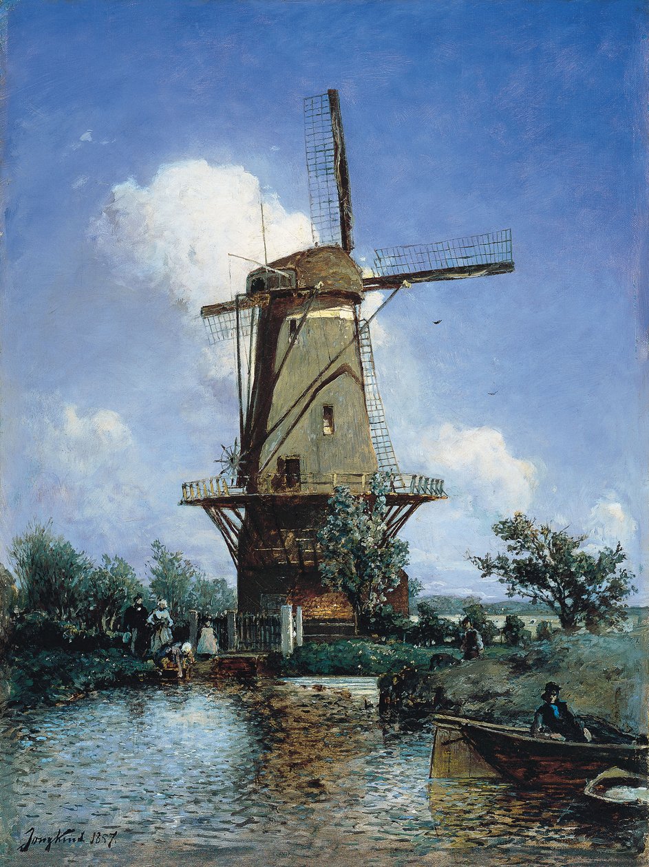 Windmühle bei Delft von Johan Jongkind