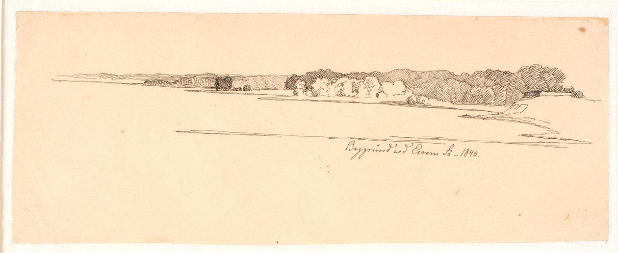 Hintergrund bei Esrom See von Johan Thomas Lundbye