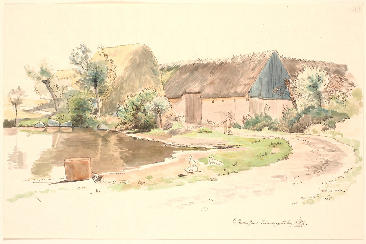 Bauernhof und Dorfteich von Johan Thomas Lundbye