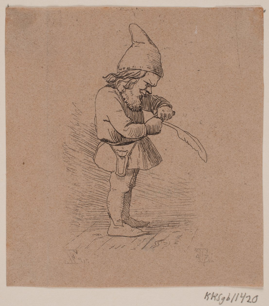 Nisse, der eine Feder schneidet von Johan Thomas Lundbye