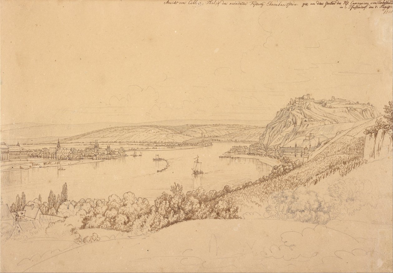 Blick auf die Festung Ehrenbreitstein von Johann Adam Klein