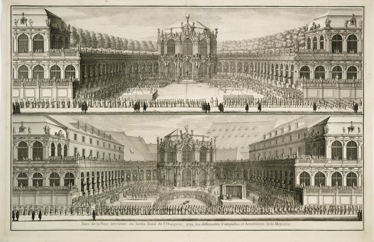 Ansicht des königlichen Gartens der Orangerie von Johann August Corvinus