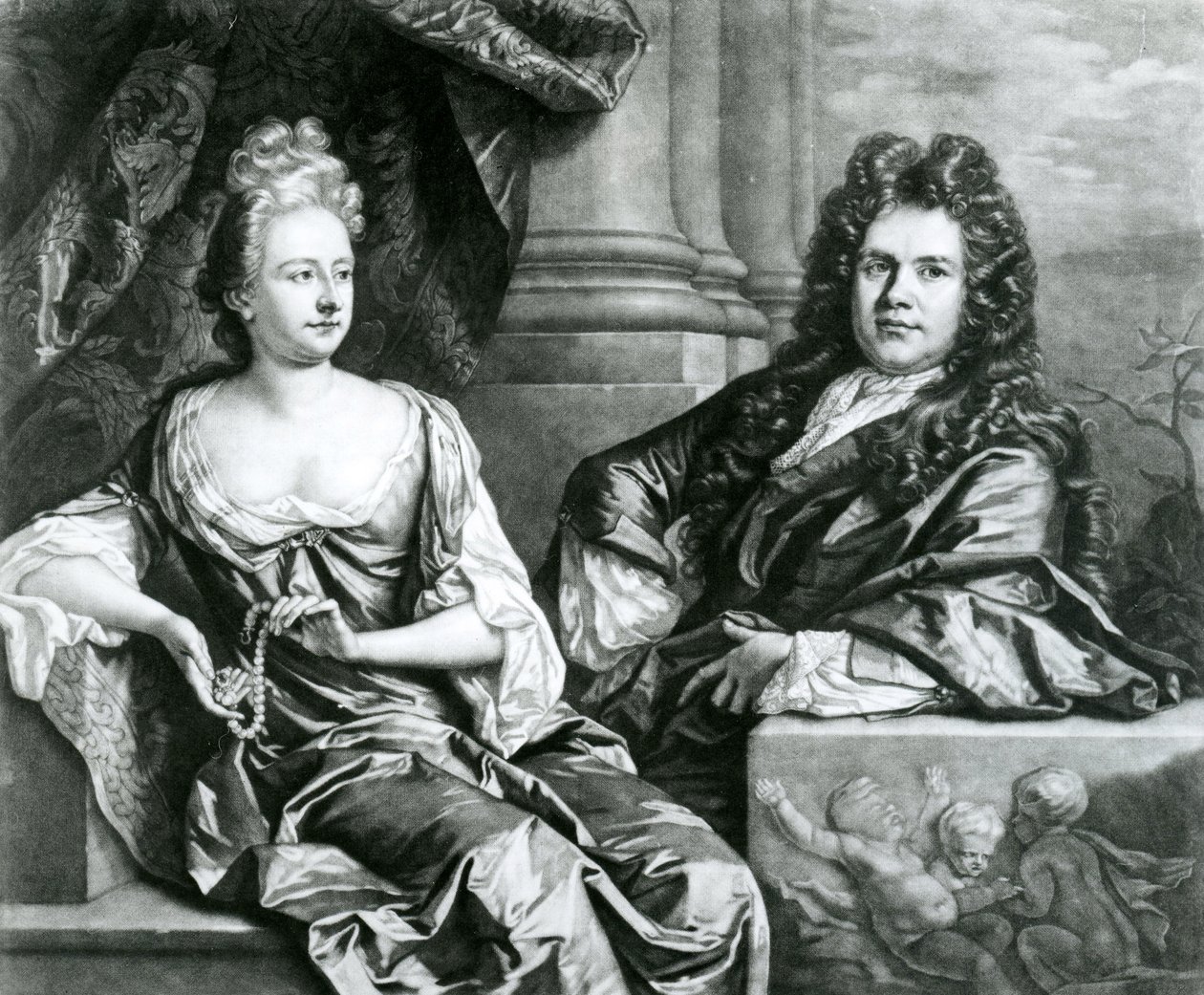 Mr und Mrs Gibbons, graviert von John Smith von Johann Closterman