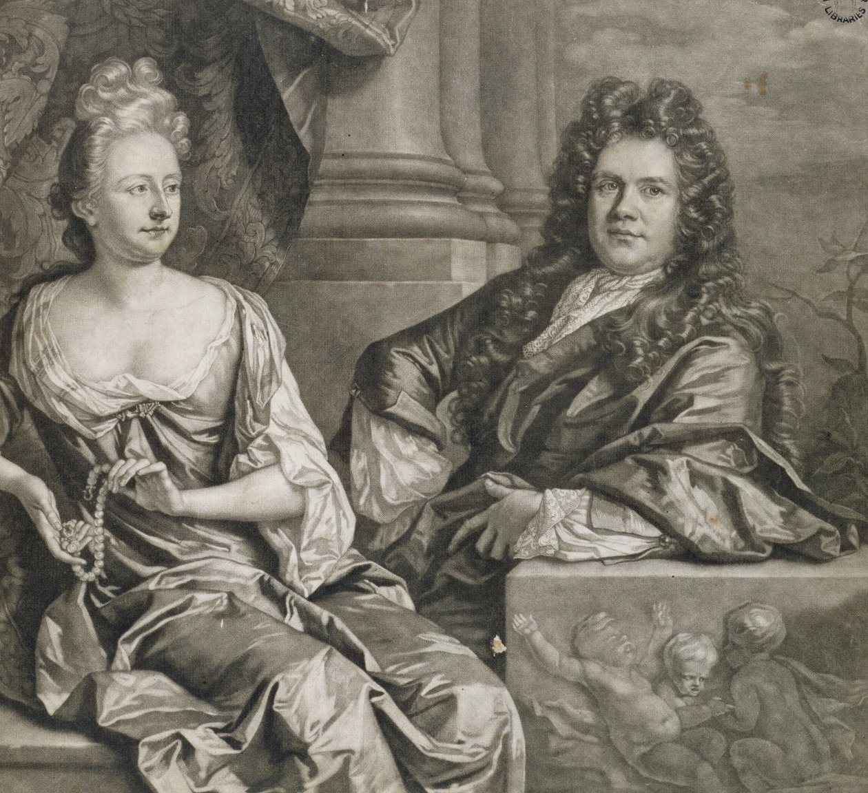 Mr. und Mrs. Gibbons, graviert von John Smith von Johann Closterman
