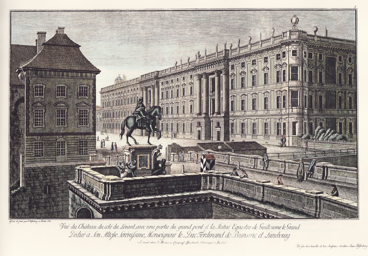 Ansicht des Schlosses mit der Langen Brücke, Alt-Berlin von Johann Georg Rosenberg