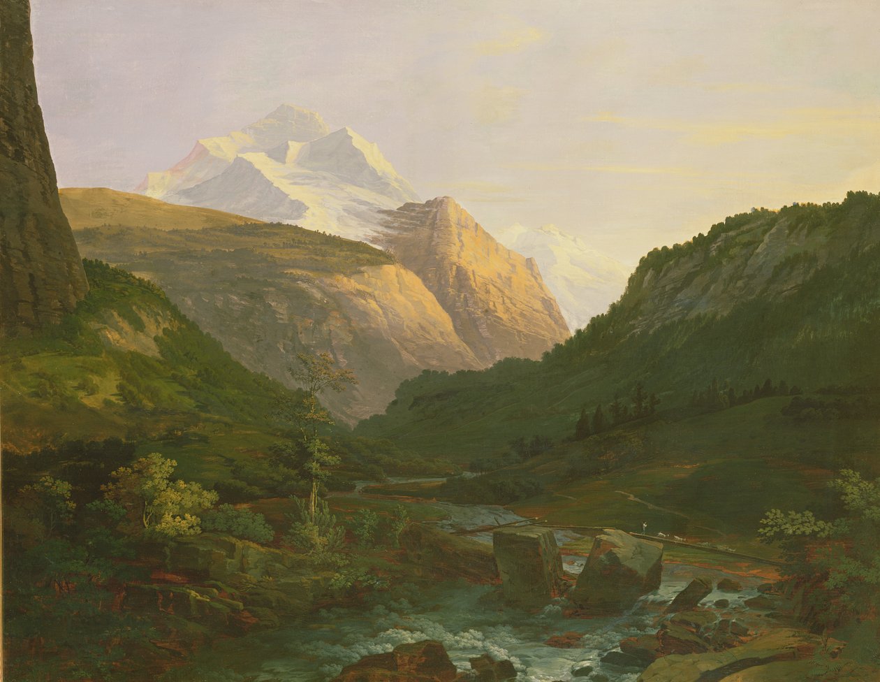 Die Jungfrau und der Eiger von Johann Georg Volmar