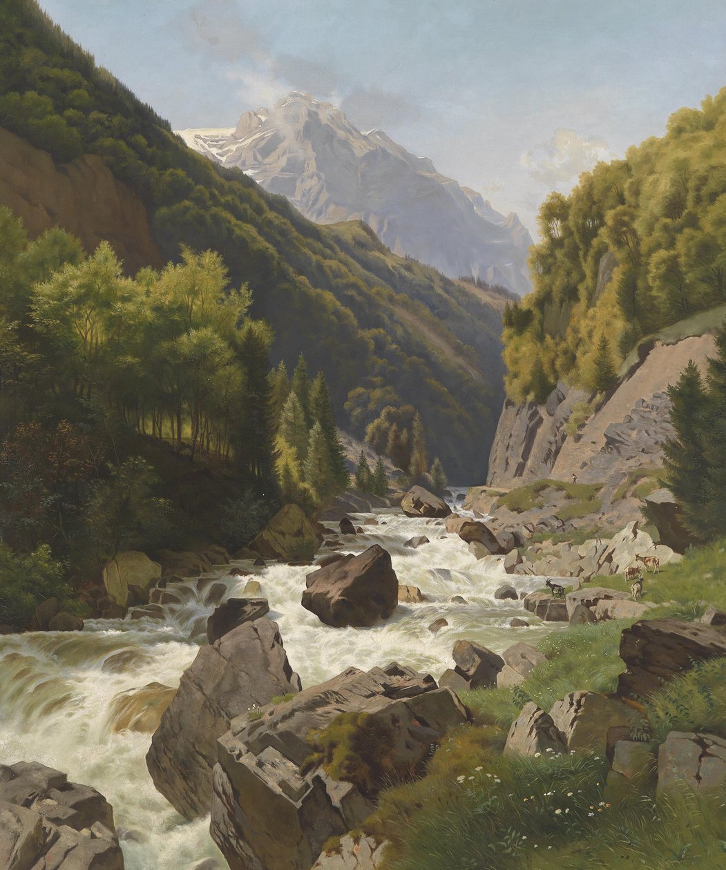 Schlucht am Lötschenbach bei Glarus von Johann Gottfried Steffan
