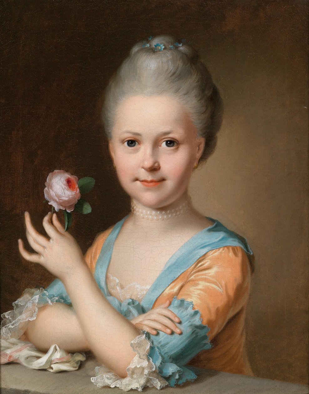 Bildnis eines jungen Mädchens mit einer Rose von Johann Heinrich Tischbein