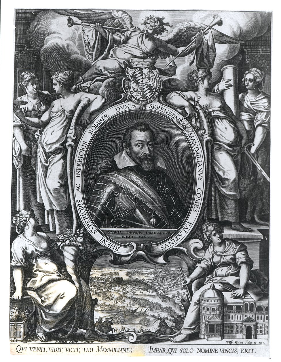 Porträt von Maximilian I. von Bayern, graviert von Wolfgang Kilian (1581-1662) von Johann Matthias Kager