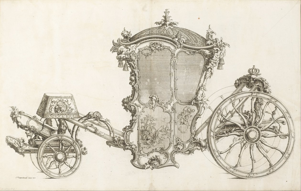 Entwurf für eine Kutsche von Johann Michael Hoppenhaupt