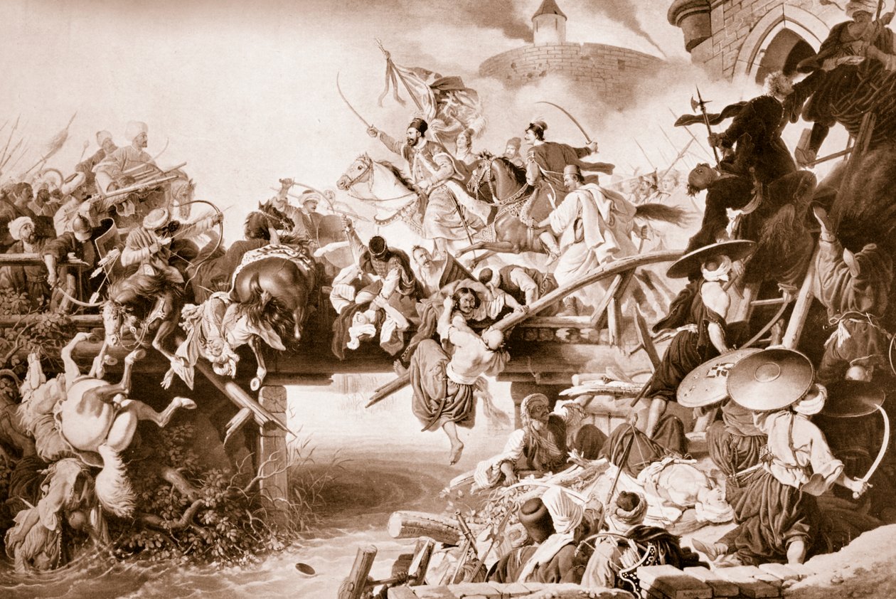 Ausfall von Zrinyi während der Verteidigung von Szigetvar gegen die Türken, 1566 von Johann Peter Krafft