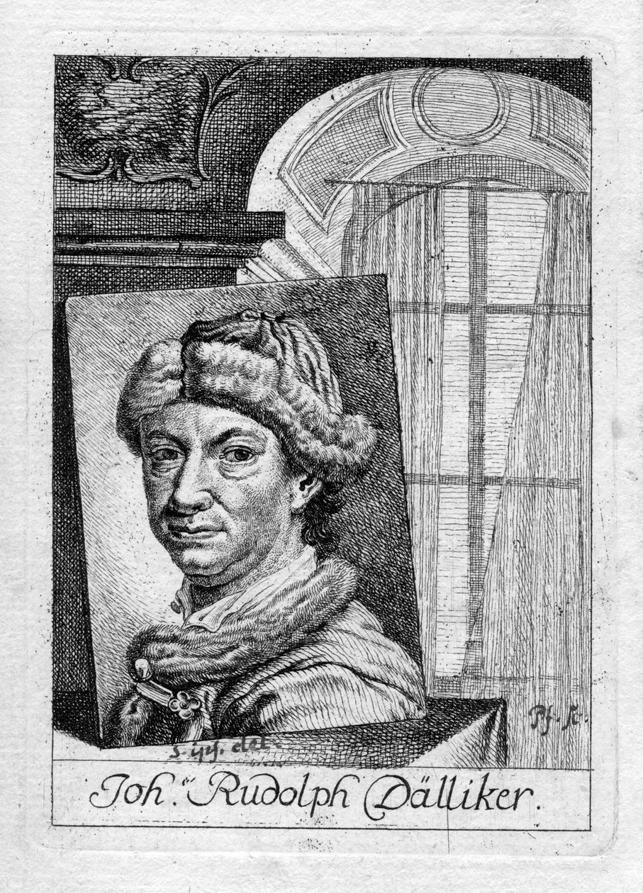 Selbstporträt (graviert) von Johann Rudolf Dälliker