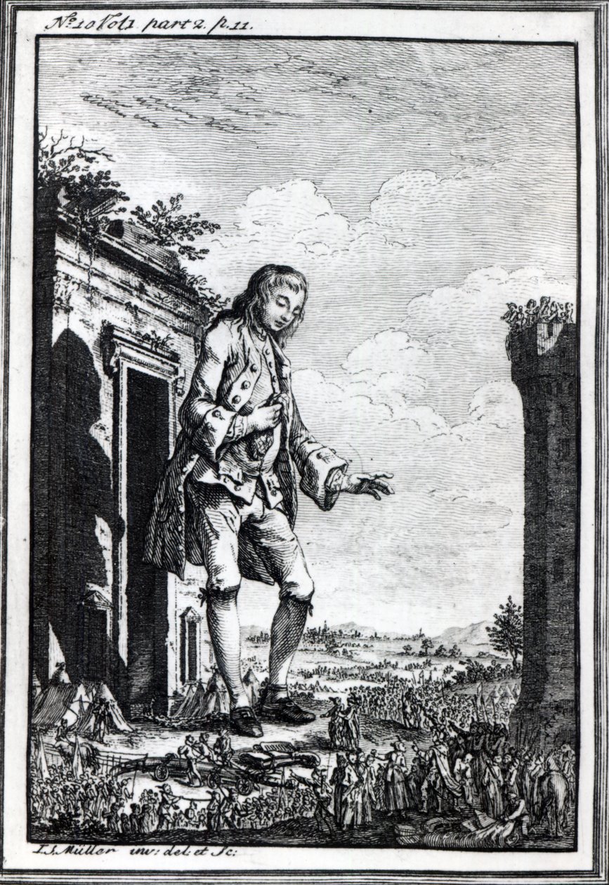 Gulliver unter den Liliputanern, Illustration aus 