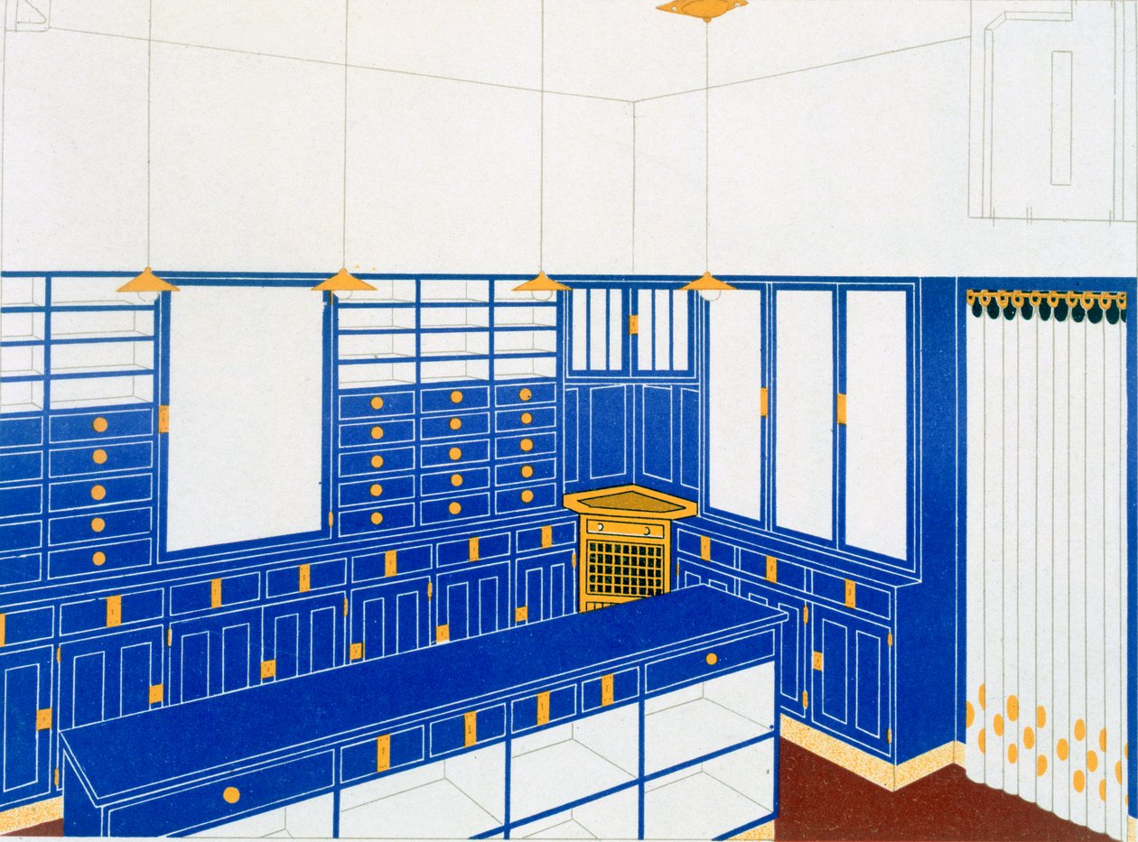 Das Interieur IV, ein Handschuhladen, 1906 von Johann Stubner