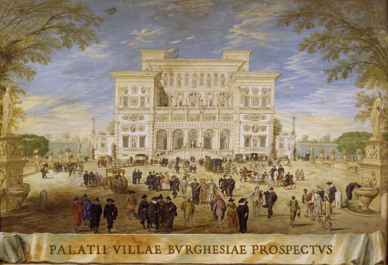 Ansicht der Villa Borghese von Johann Wilhelm Baur