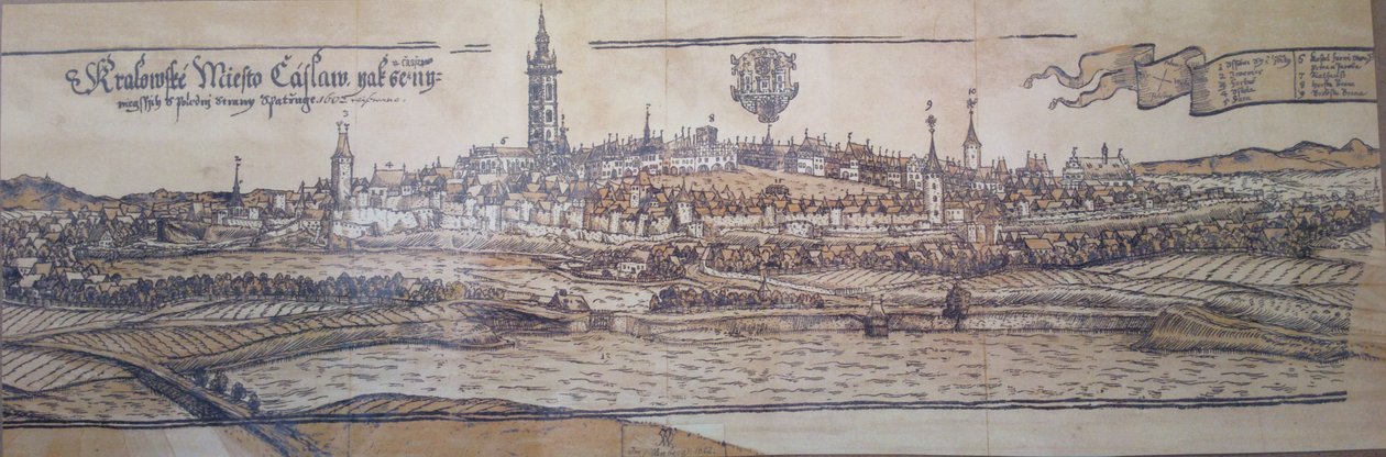Ansicht von Čáslav aus dem Jahr 1602 von Johann Willenberger