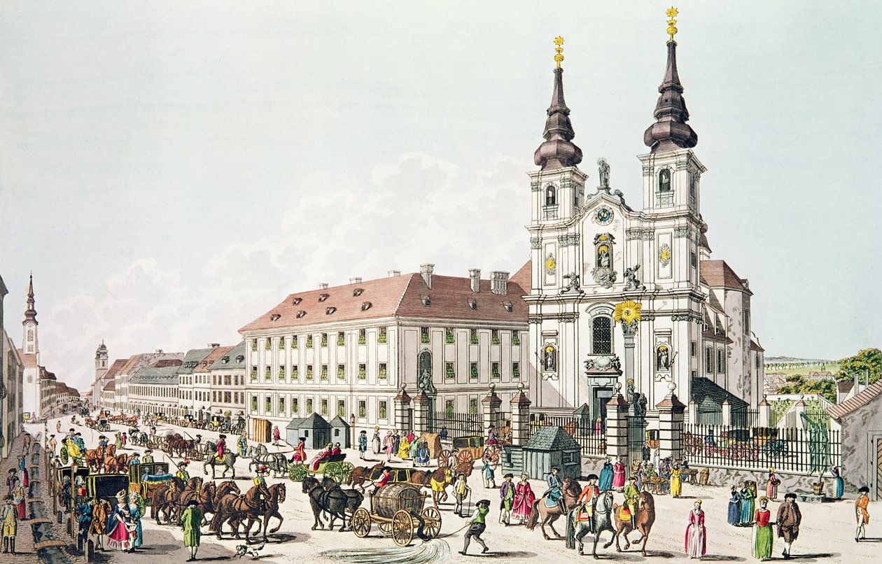 Pfarrkirche und Kloster Mariahilf, Wien, 1783 von Johann Ziegler
