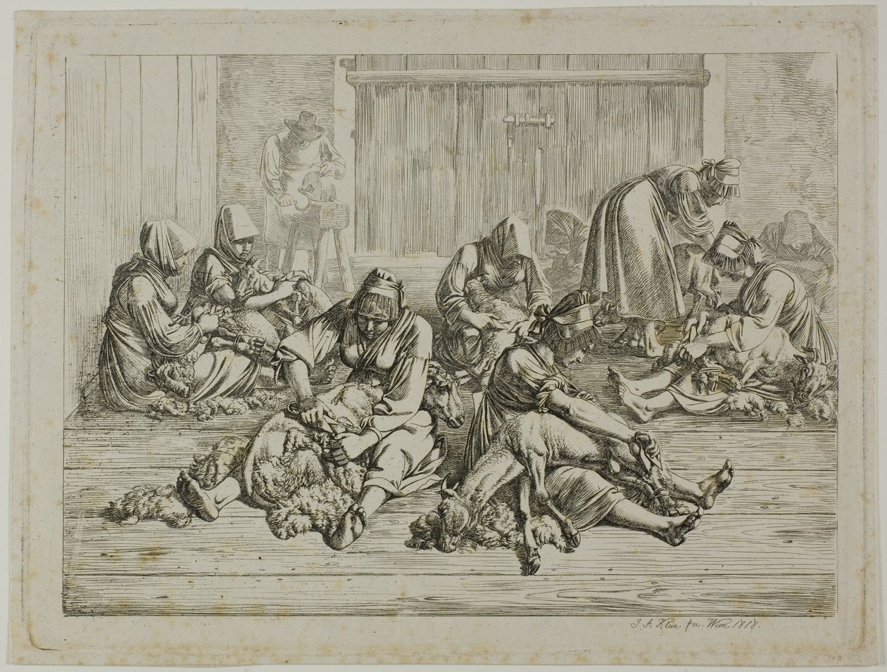 Schafschur von Johann Adam Klein