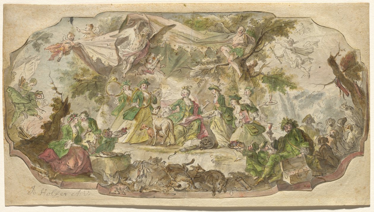 Diana ruht nach der Jagd von Johann Baptist Enderle