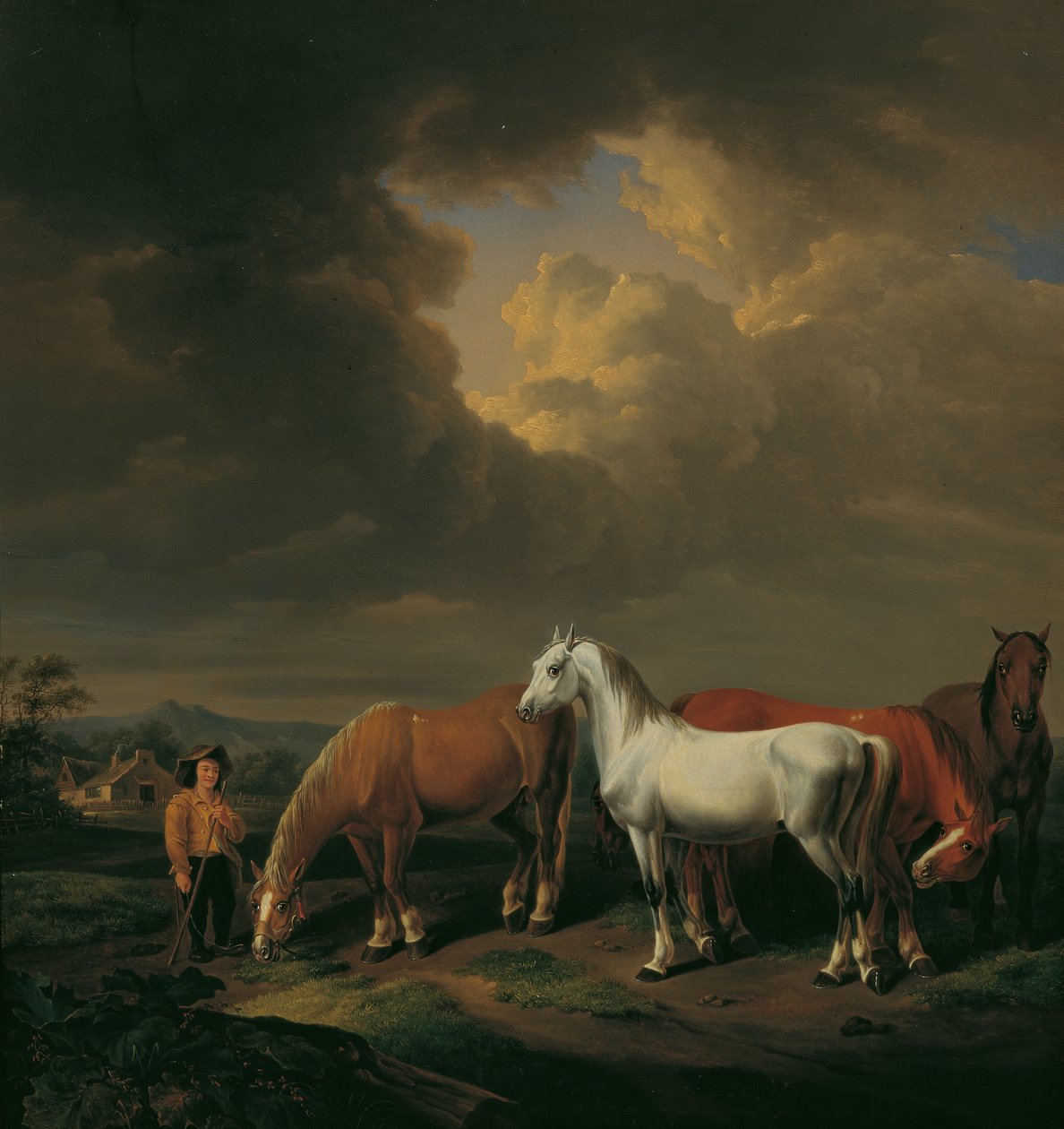 Fünf Ackerpferde von Johann Baptist Michael Dallinger von Dalling
