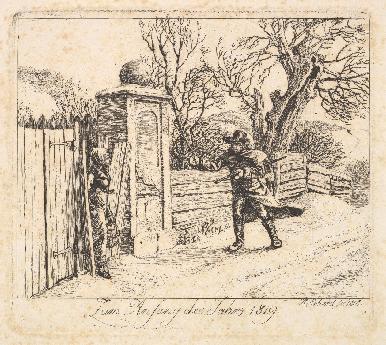 Winterlandschaft, 1818 von Johann Christian Erhard