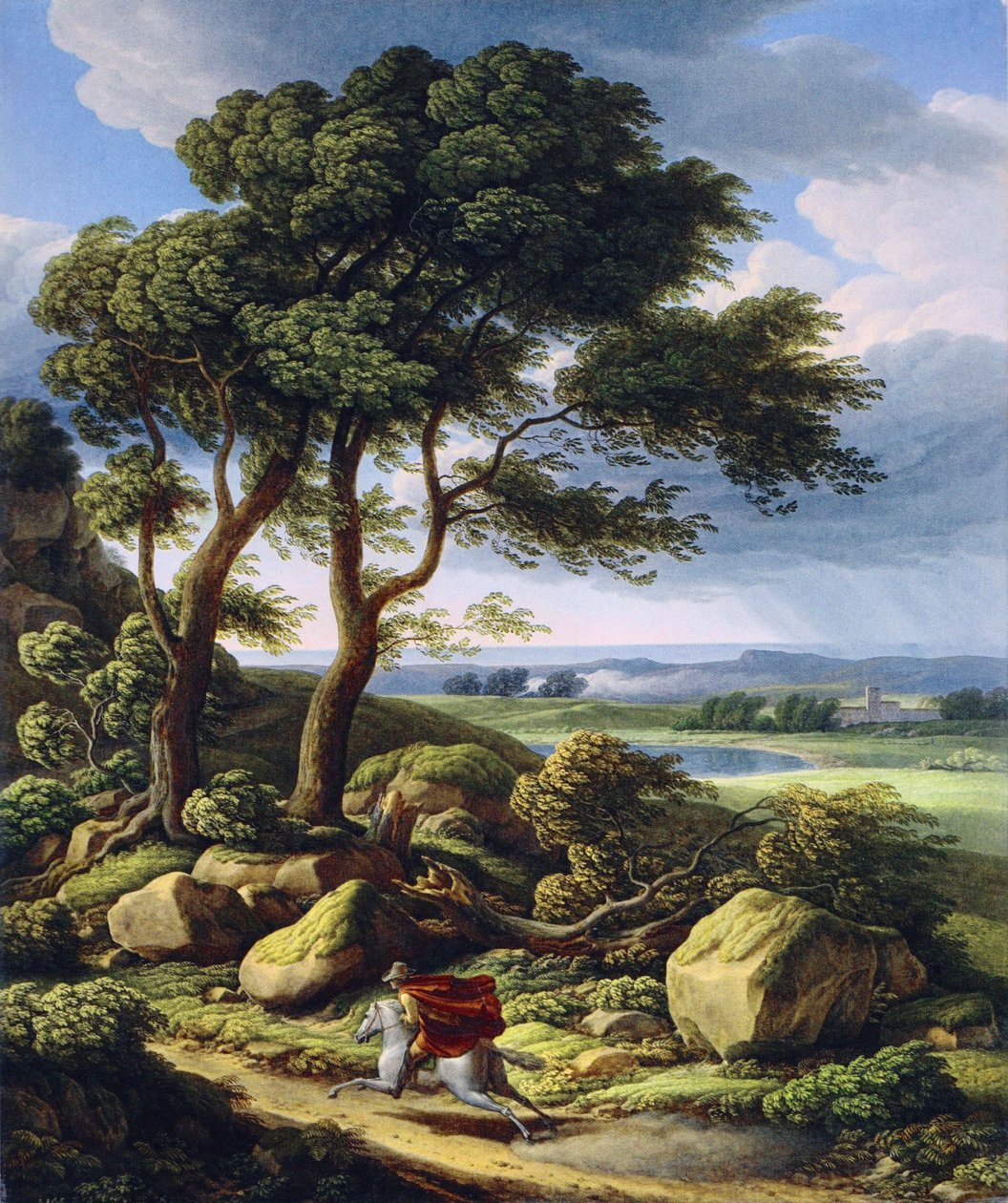 Sturmlandschaft mit Reiter von Johann Christian Reinhart