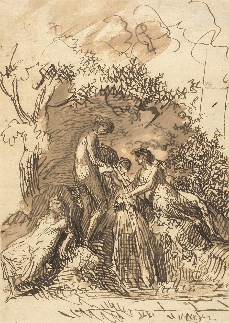 Junge Mädchen an einem Brunnen von Johann Christian Reinhart