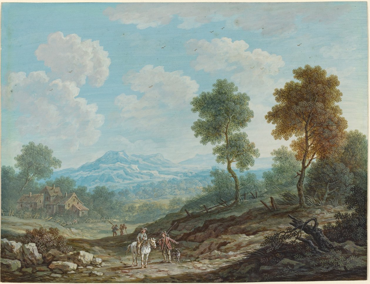Reisende in einem breiten Tal von Johann Christoph Dietzsch