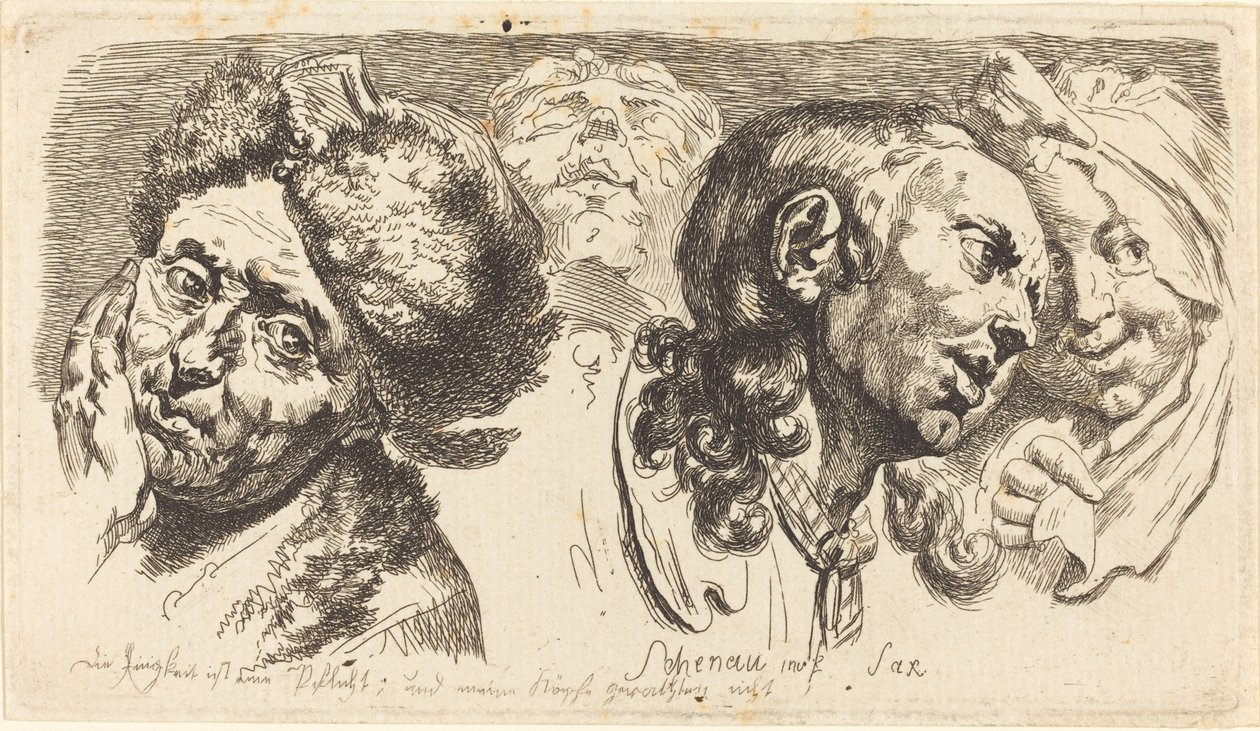 Vier Köpfe von Johann Eleazar Schenau