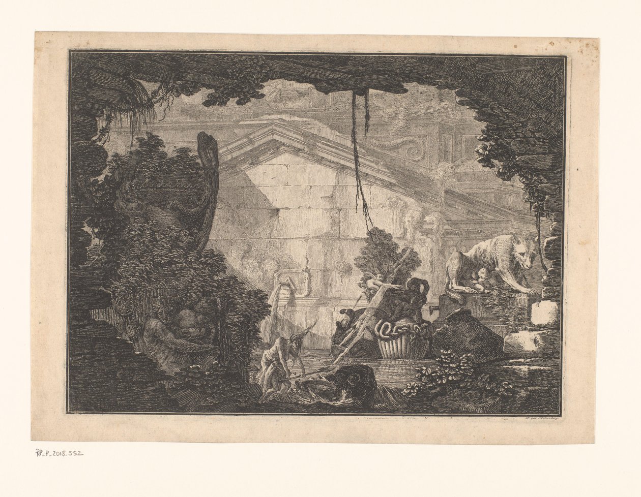 Architekturcapriccio mit Figuren von Johann Ferdinand Hetzendorff von Hohenberg