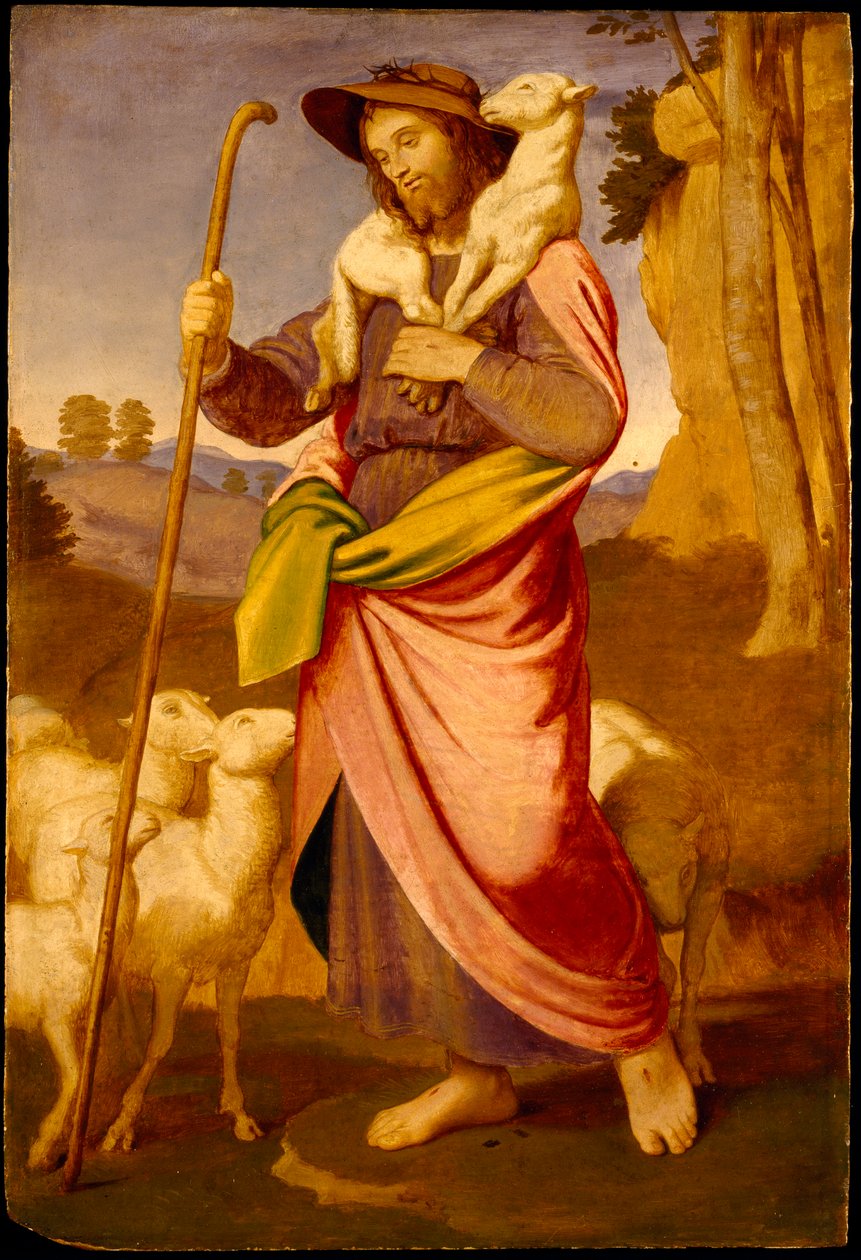 Der gute Hirte, frühe 1860er von Johann Friedrich Overbeck