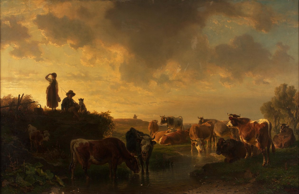 Abend auf der Viehweide von Johann Friedrich Voltz