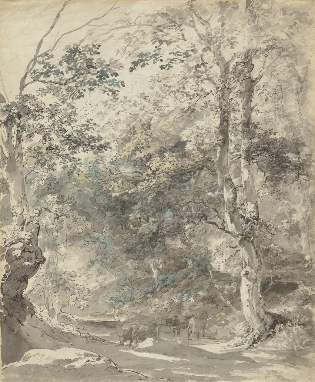 Waldlandschaft mit Kühen von Johann Georg von Dillis