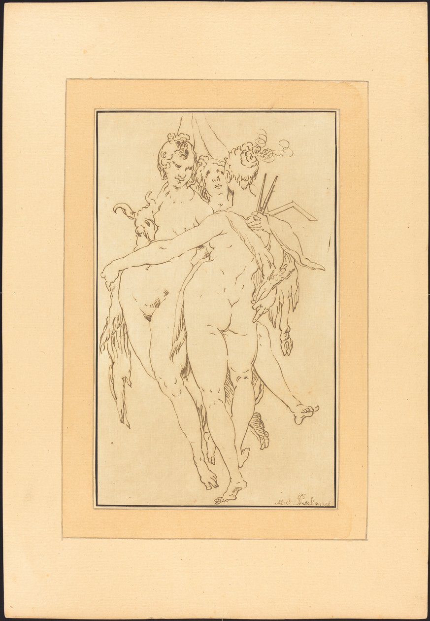 Skulptur, Malerei, Architektur von Johann Gottlieb Prestel after Bartholomaeus Spranger