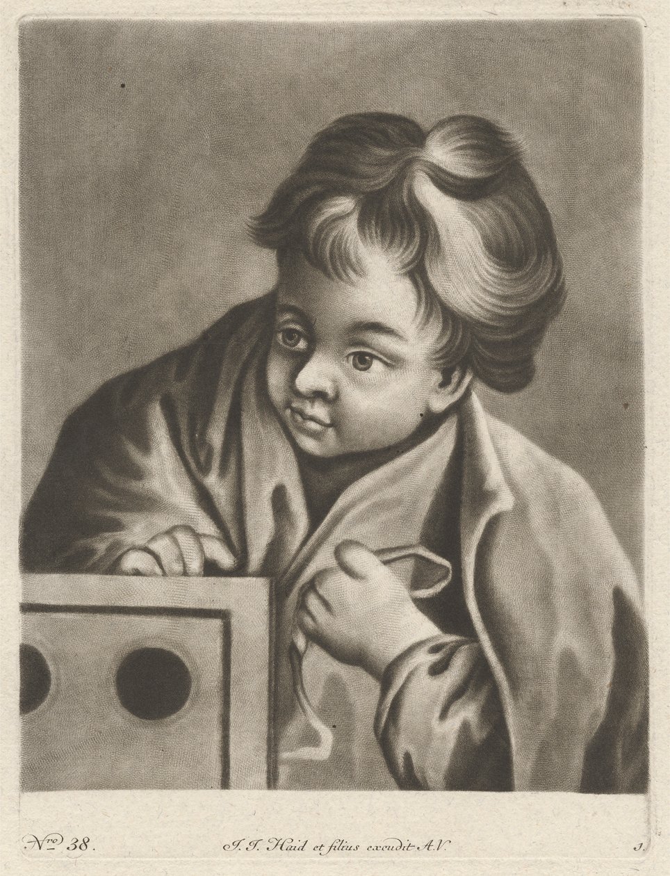 Junge mit einer Kiste von Johann Jacobus Haid