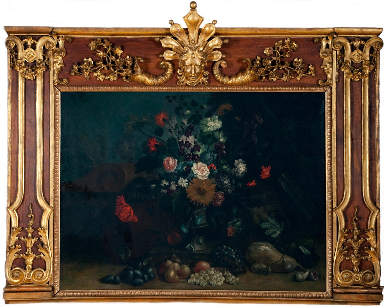 Blumenstillleben mit Sonnenblume und Flaschenkürbis von Johann Kunstner