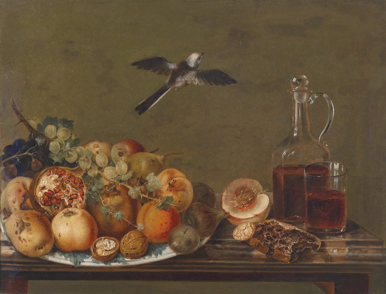 Stillleben mit Feigen und Äpfeln von Johann Matthias Wurzer
