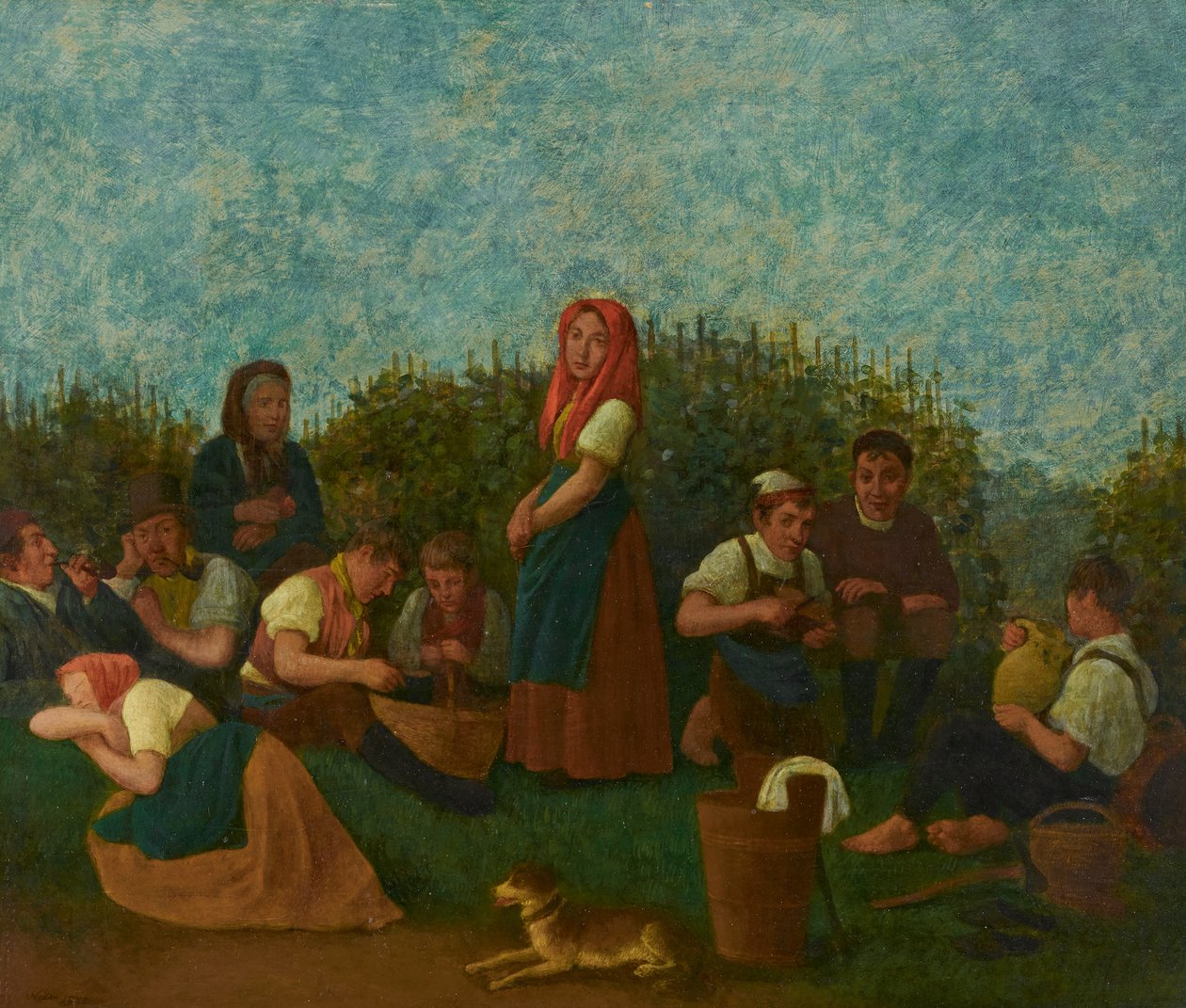 Rast im Weinberg (Familie Schreiber) von Johann Michael Neder