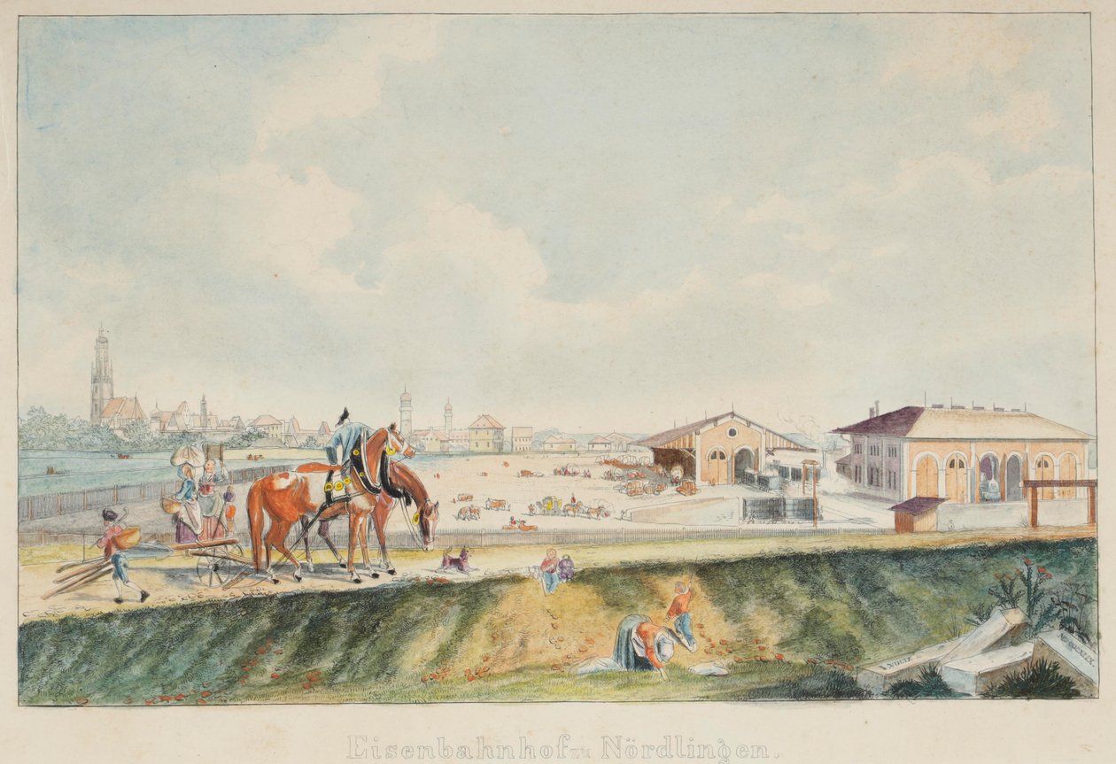 Eisenbahnhof zu Nördlingen von Johann Michael Voltz