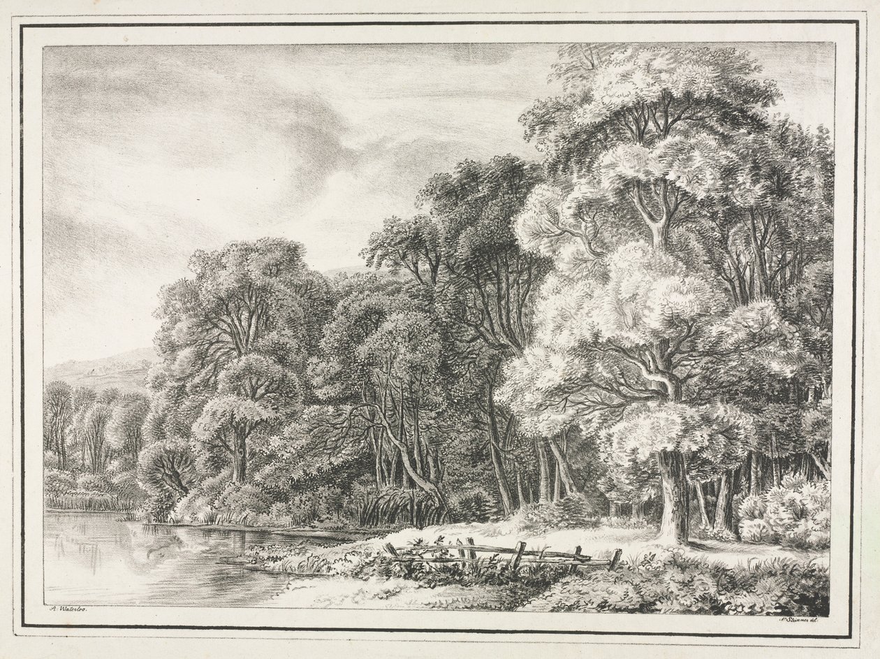 Waldlandschaft mit See, 1811-1816 von Johann Nepomuk Strixner