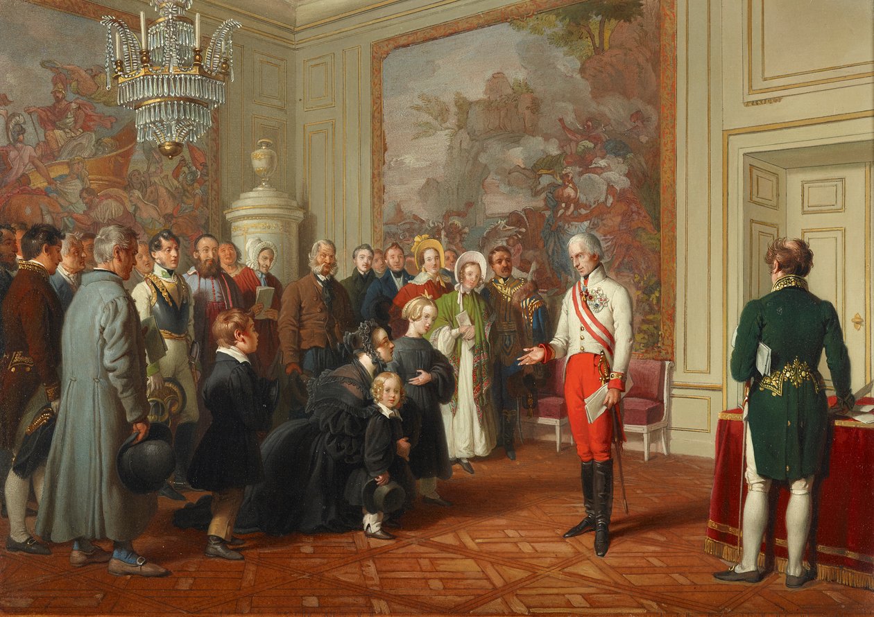 Kaiser Franz I. erteilt allgemeine Audienz von Johann Peter Krafft