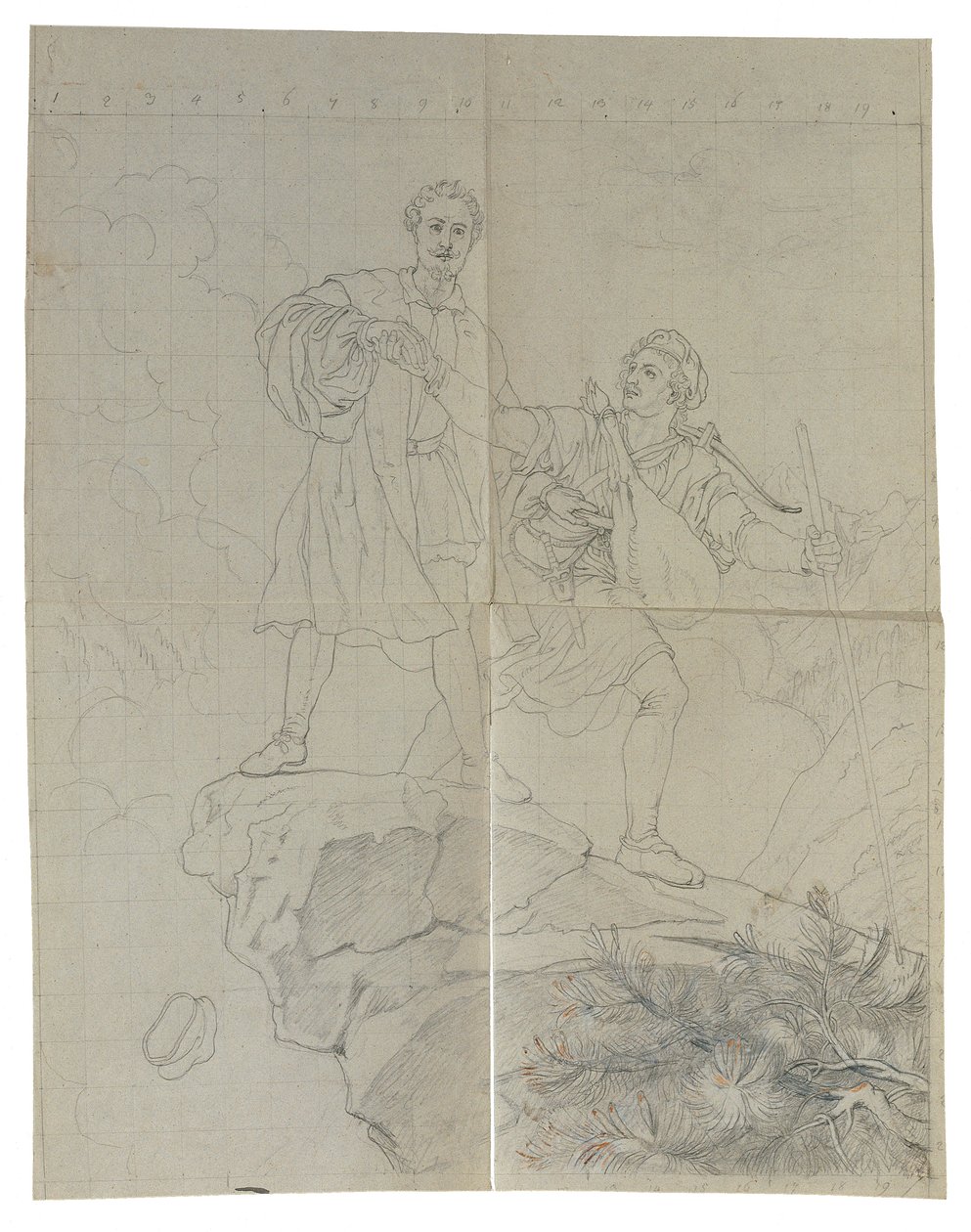 Manfred und der Gemsenjäger von Johann Peter Krafft