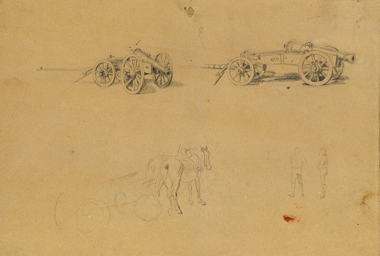 Studie zu Kanonen, Heeresutensilien von Johann Peter Krafft
